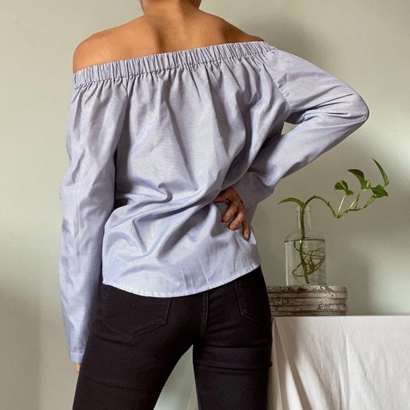 Asos Off Shoulder Stripe Blouse - Picture 7 of 10